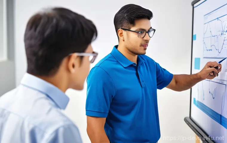 정보기기운용 자격증 취득 후 현업에서 배운 교훈 - **Prompt 1: The Mentorship Moment in a Modern IT Environment**
    "A vibrant, high-angle shot captu...